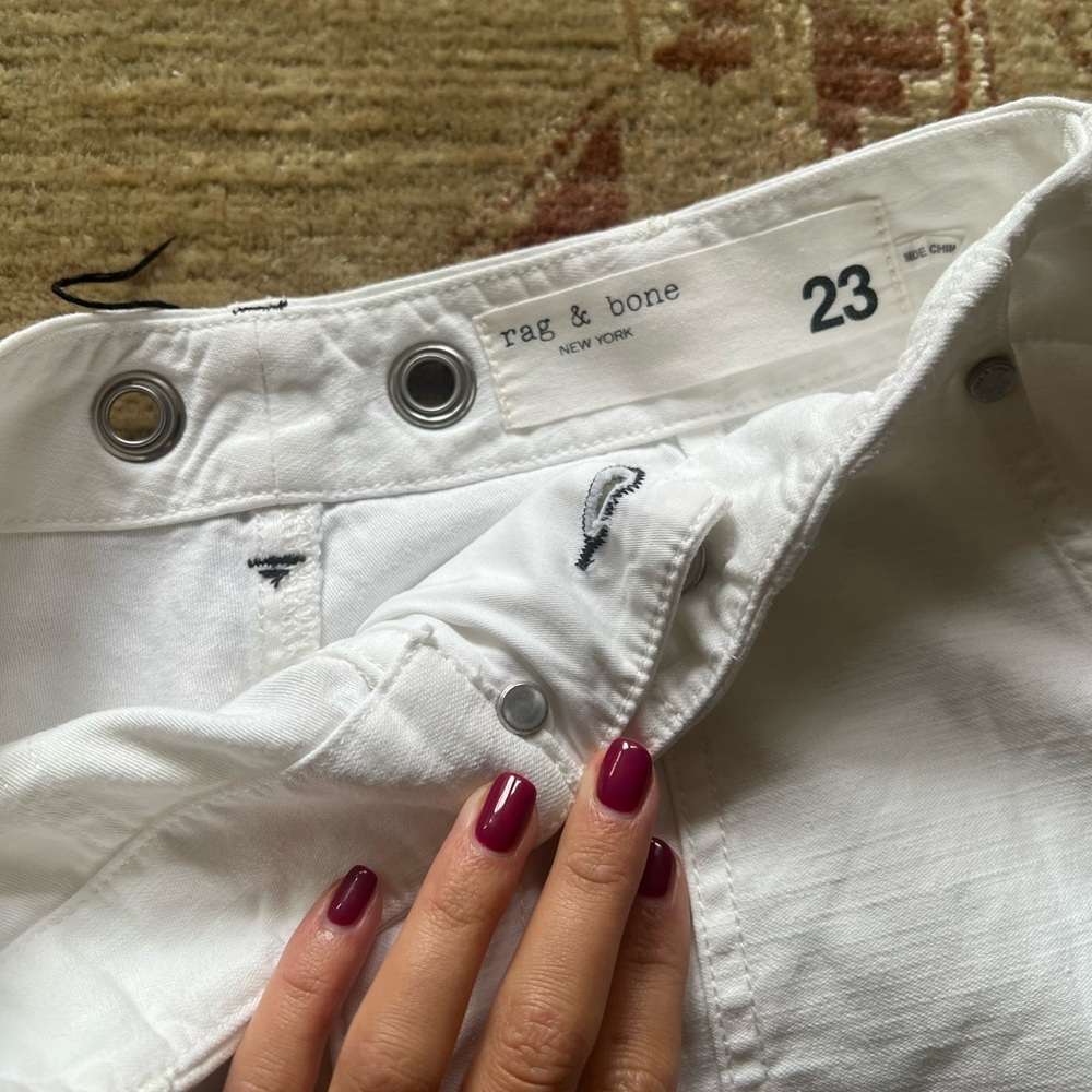 Rag & Bone White 100% Cotton Pant - Picture 3 of 4